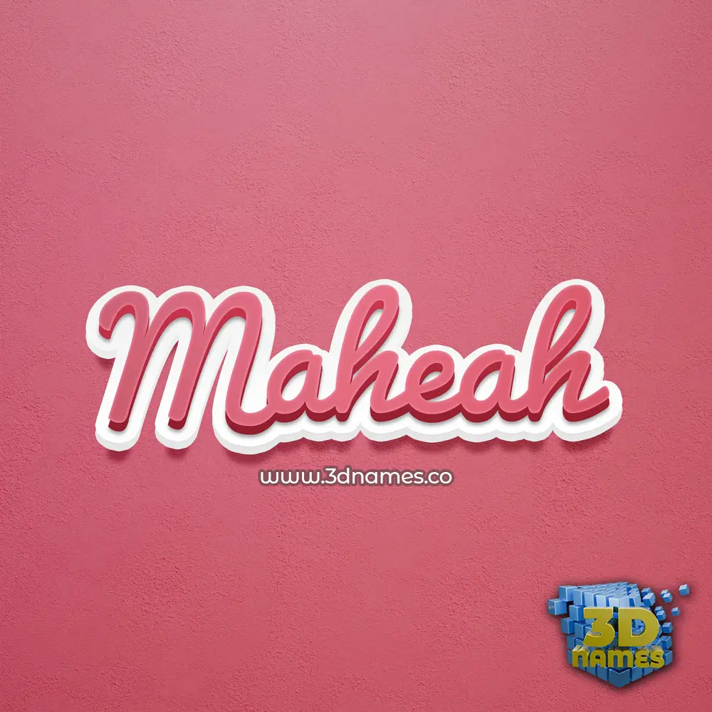 maheah in Red Scribble style - 3D name wallpaper