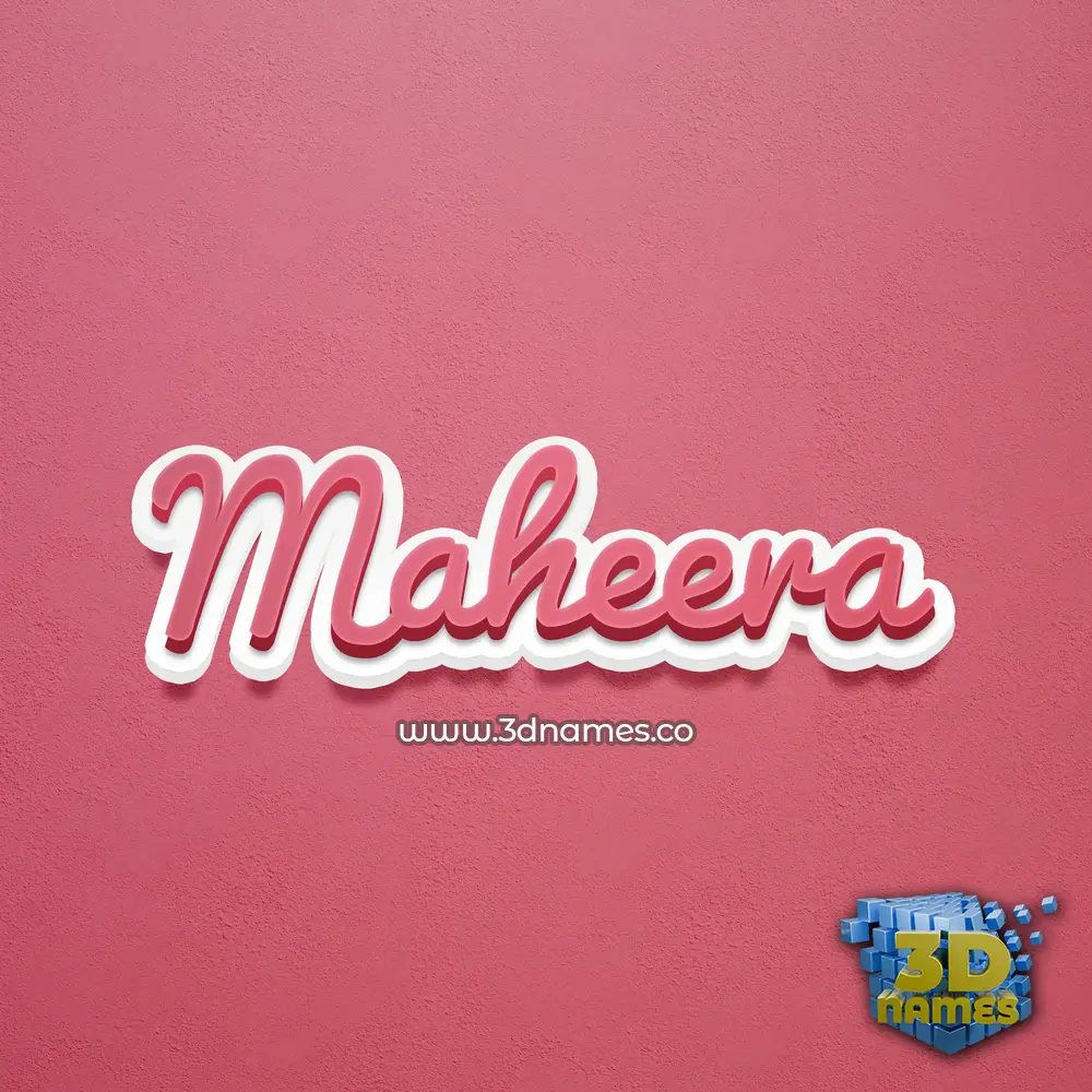 maheera in Red Scribble style - 3D name wallpaper