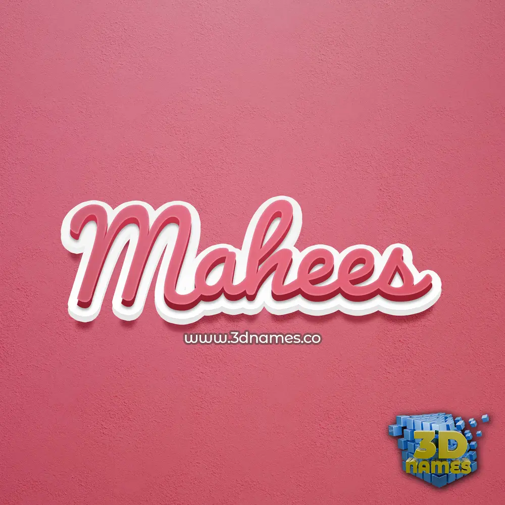 mahees in Red Scribble style - 3D name wallpaper