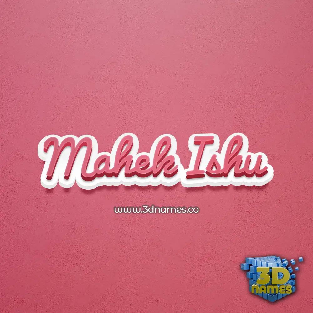 mahek ishu in Red Scribble style - 3D name wallpaper