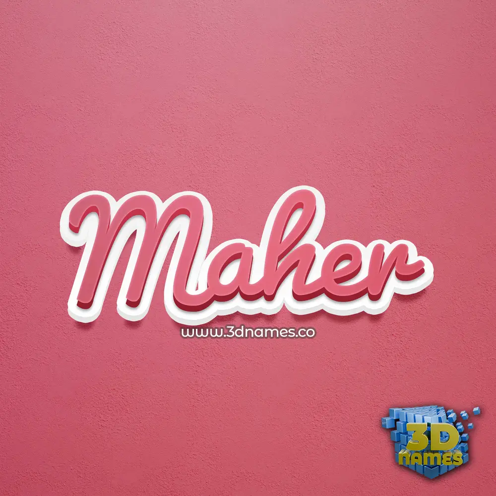 maher in Red Scribble style - 3D name wallpaper