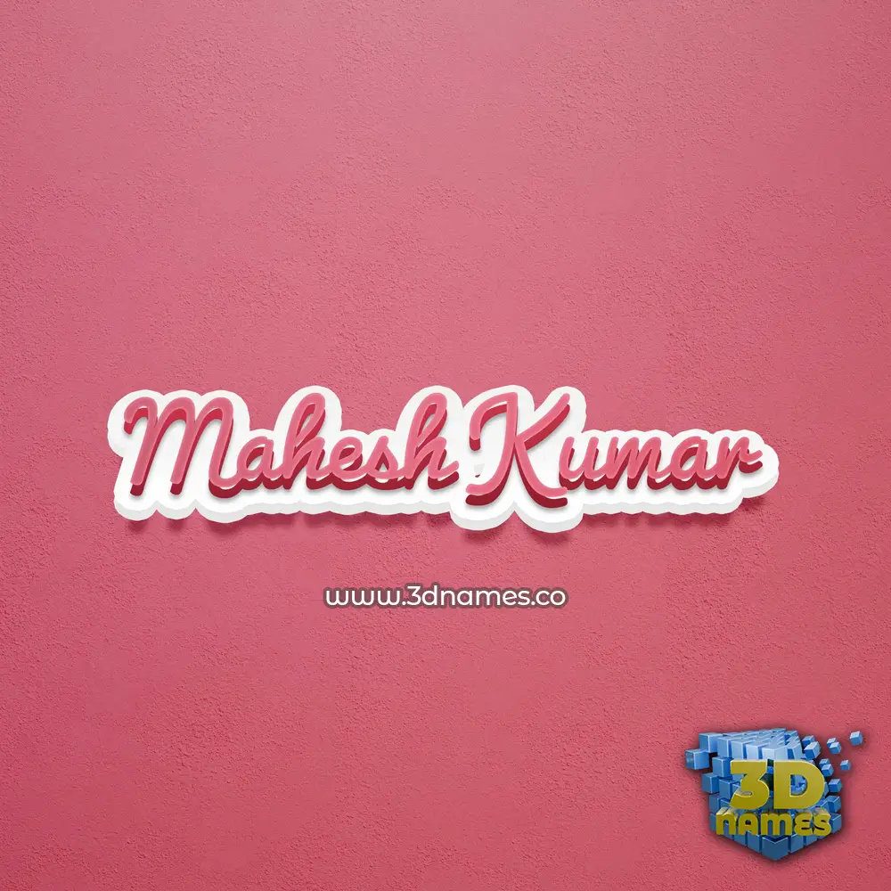 mahesh kumar in Red Scribble style - 3D name wallpaper