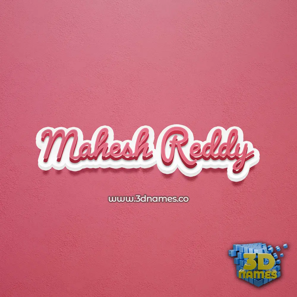 mahesh reddy in Red Scribble style - 3D name wallpaper
