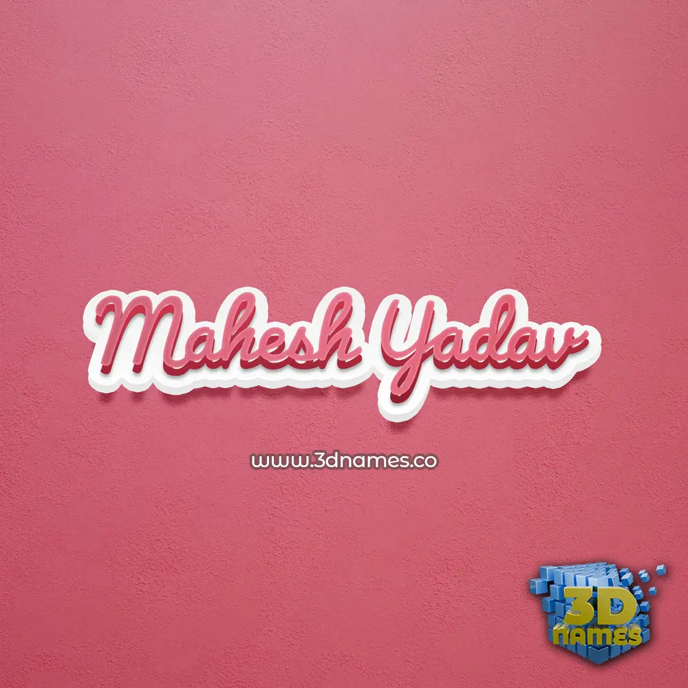 mahesh yadav in Red Scribble style - 3D name wallpaper