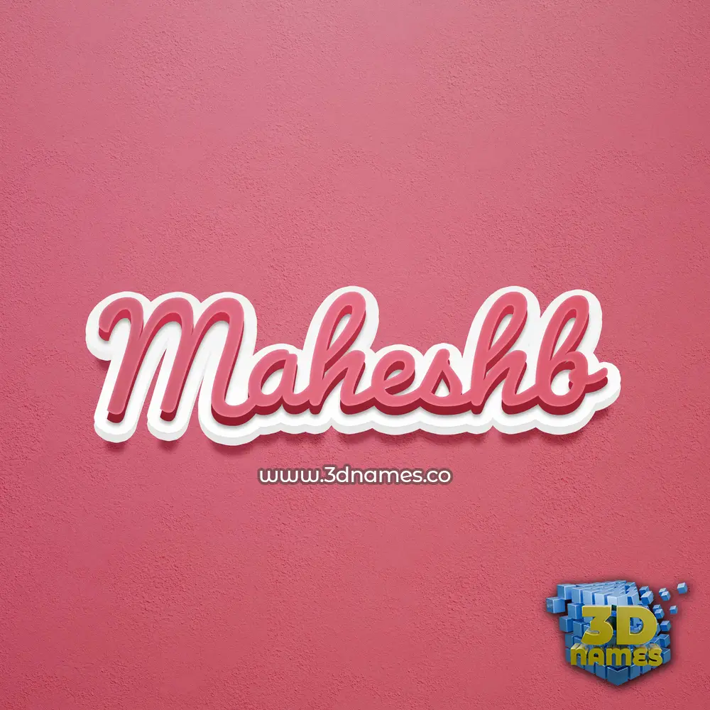 maheshb in Red Scribble style - 3D name wallpaper