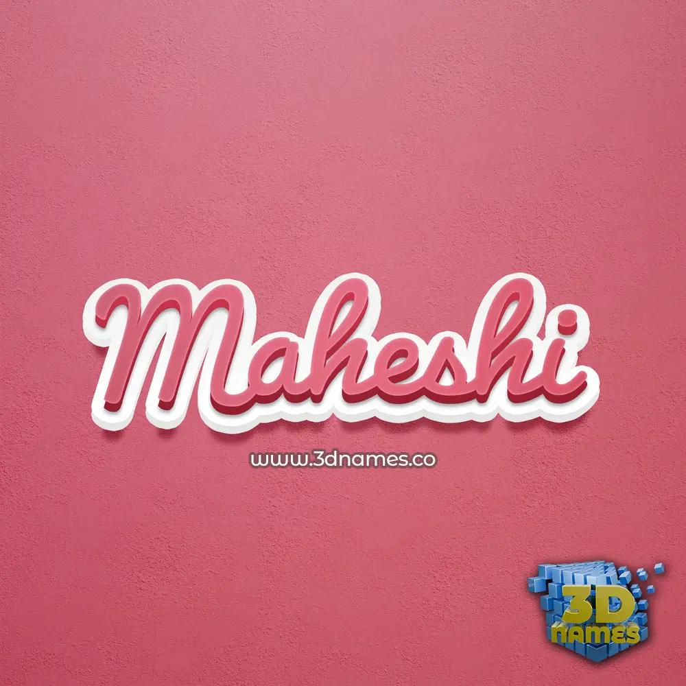 maheshi in Red Scribble style - 3D name wallpaper