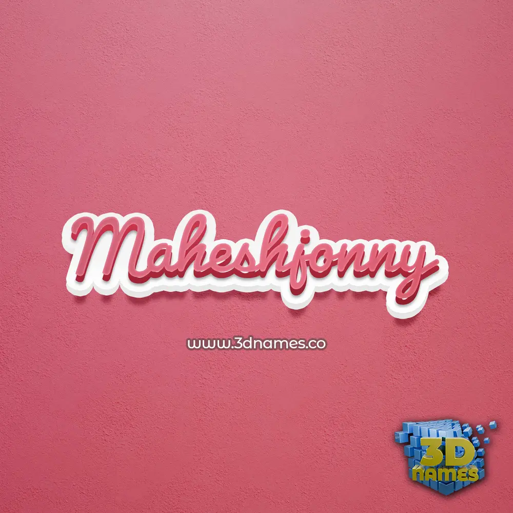 maheshjonny in Red Scribble style - 3D name wallpaper