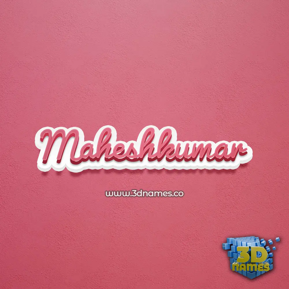 maheshkumar in Red Scribble style - 3D name wallpaper