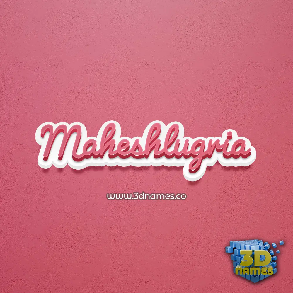 maheshlugria in Red Scribble style - 3D name wallpaper