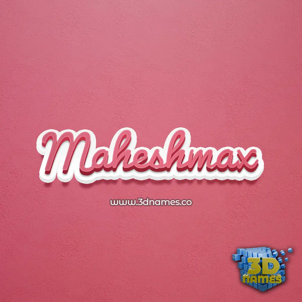 maheshmax in Red Scribble style - 3D name wallpaper