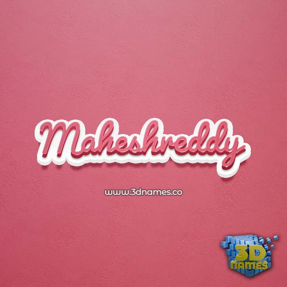 maheshreddy in Red Scribble style - 3D name wallpaper