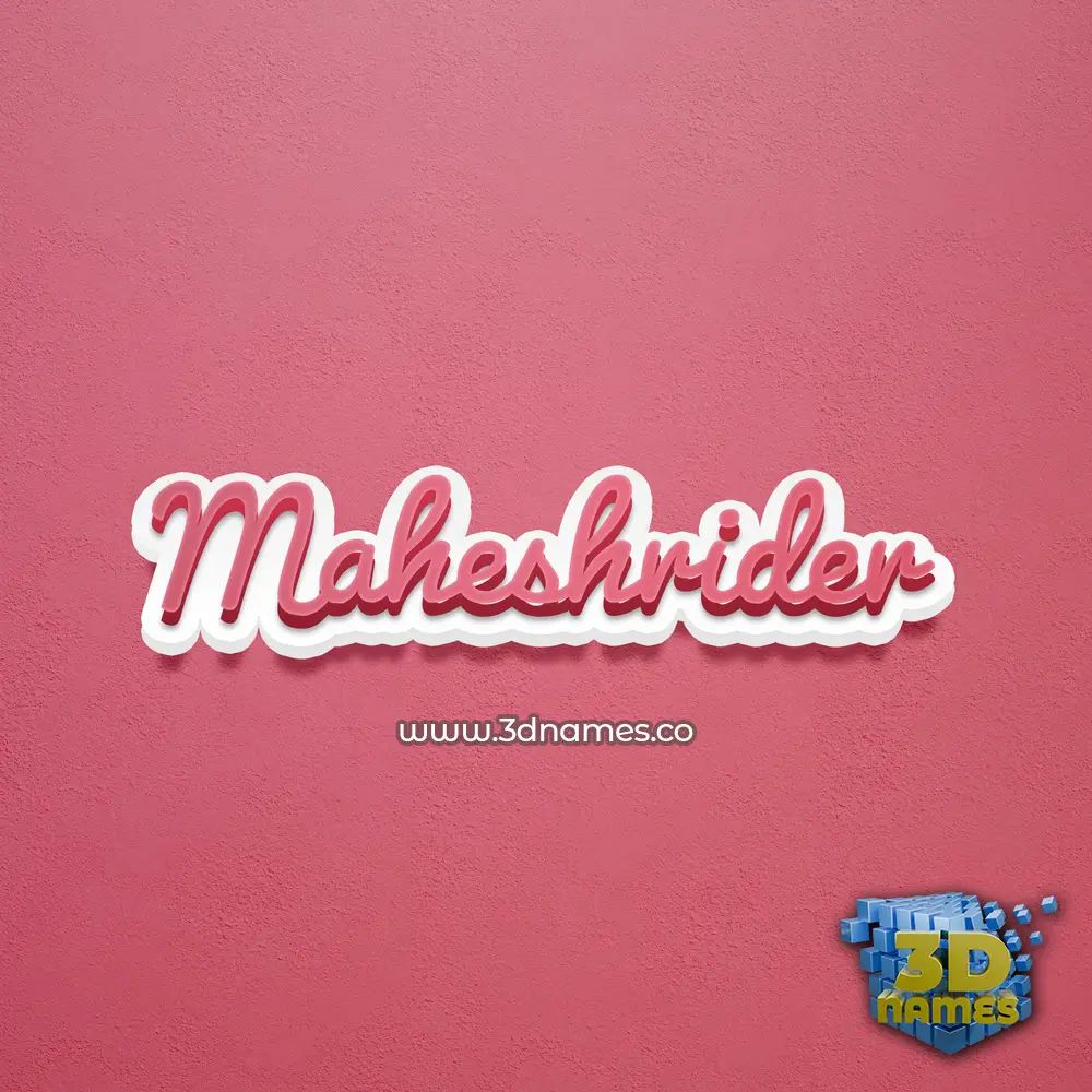 maheshrider in Red Scribble style - 3D name wallpaper
