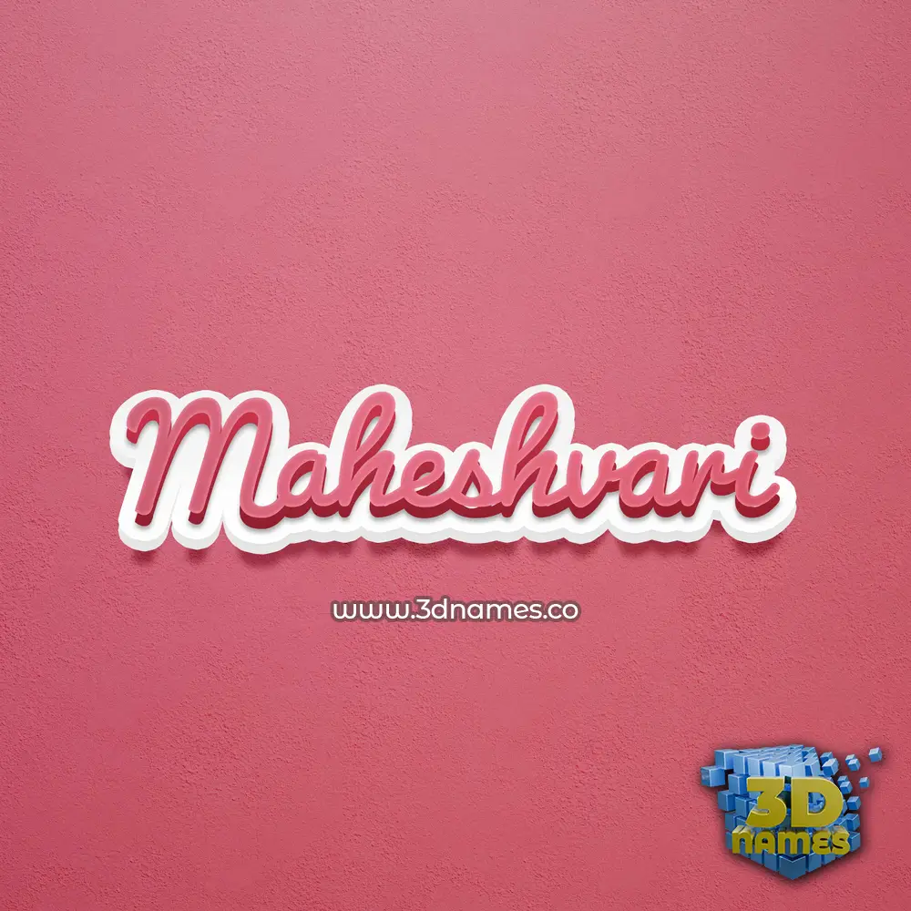 maheshvari in Red Scribble style - 3D name wallpaper