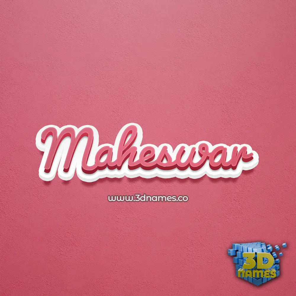 maheswar in Red Scribble style - 3D name wallpaper