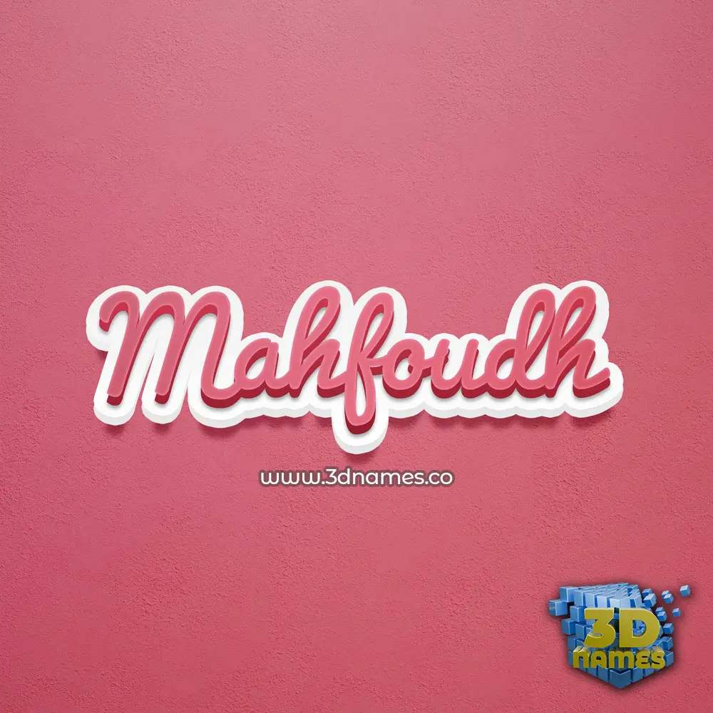 mahfoudh in Red Scribble style - 3D name wallpaper