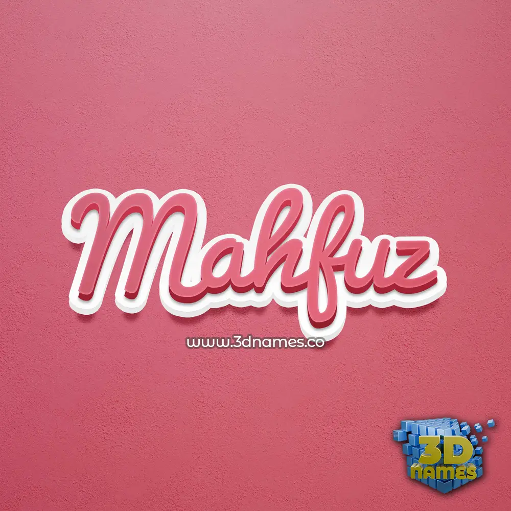 mahfuz in Red Scribble style - 3D name wallpaper