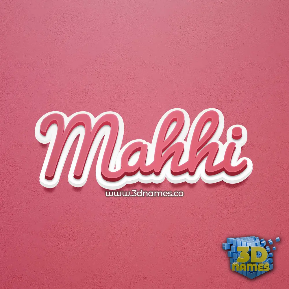 mahhi in Red Scribble style - 3D name wallpaper