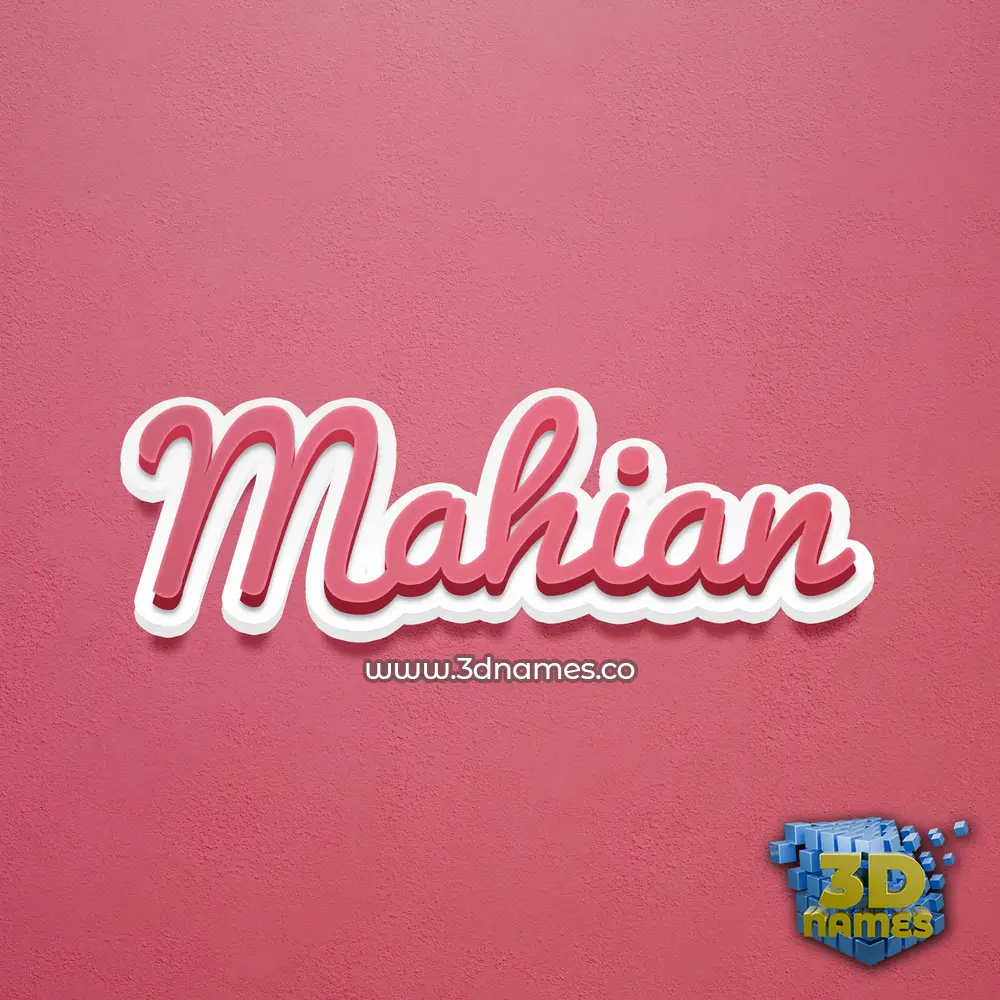mahian in Red Scribble style - 3D name wallpaper