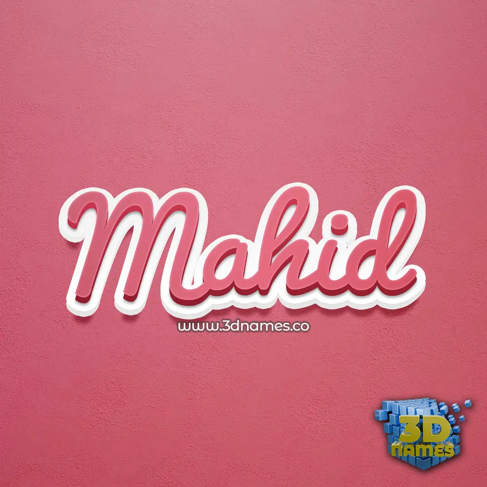 mahid in Red Scribble style - 3D name wallpaper