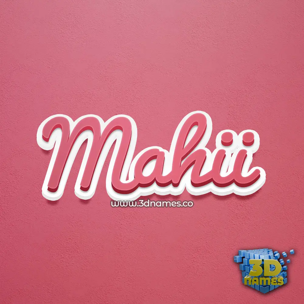mahii in Red Scribble style - 3D name wallpaper