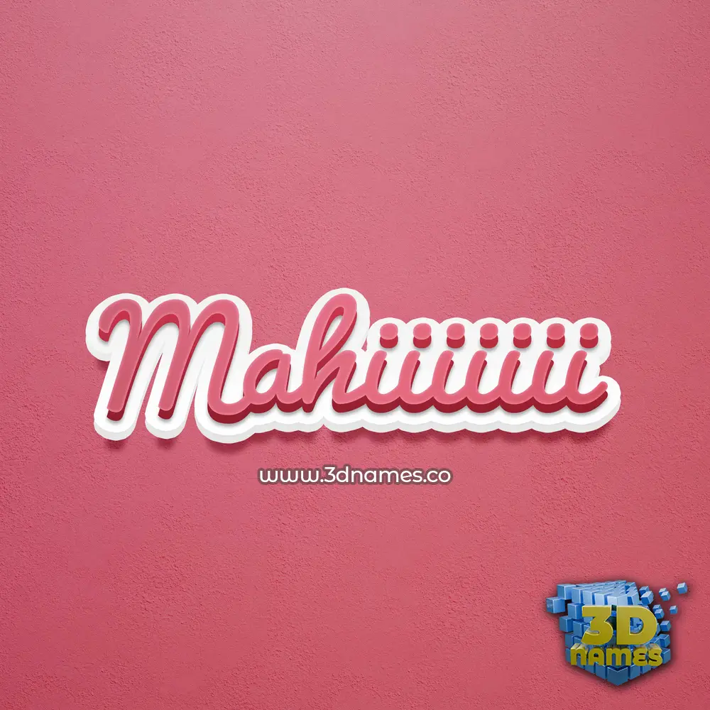 mahiiiiiii in Red Scribble style - 3D name wallpaper