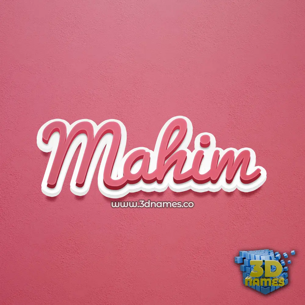 mahim in Red Scribble style - 3D name wallpaper