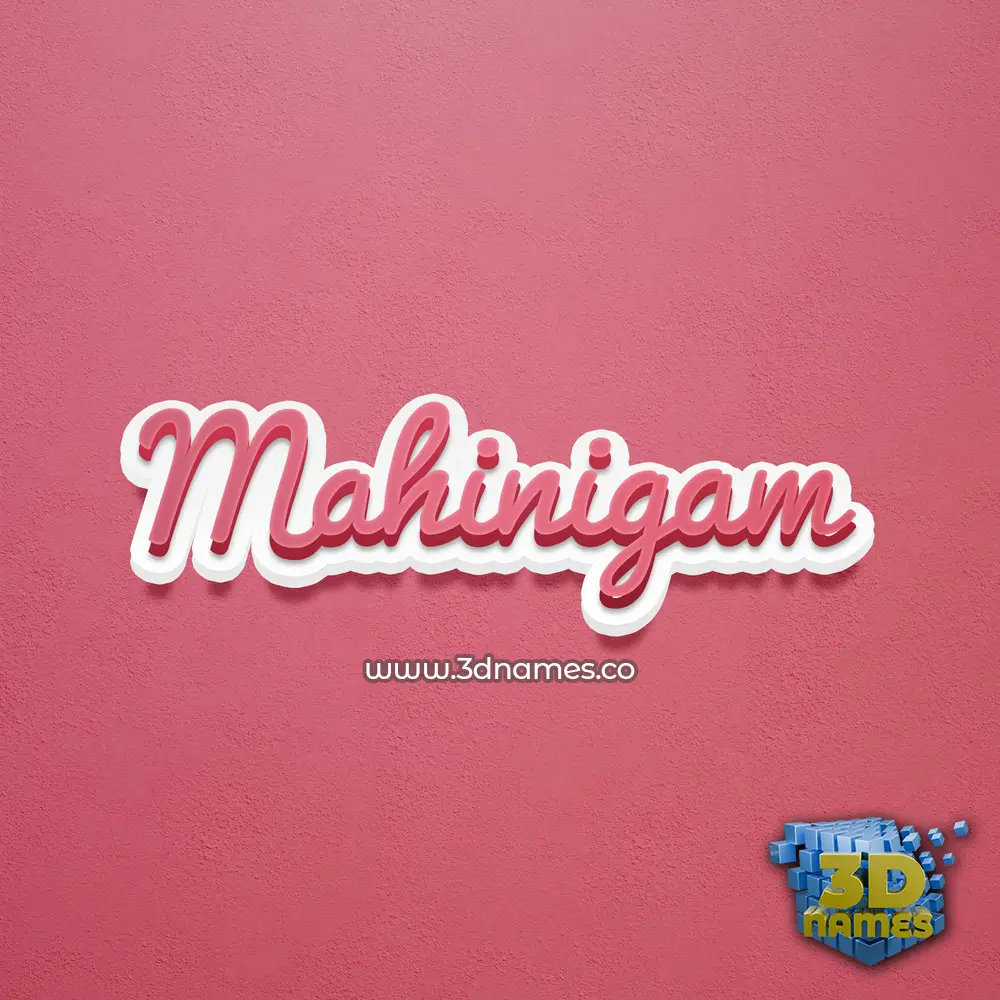mahinigam in Red Scribble style - 3D name wallpaper