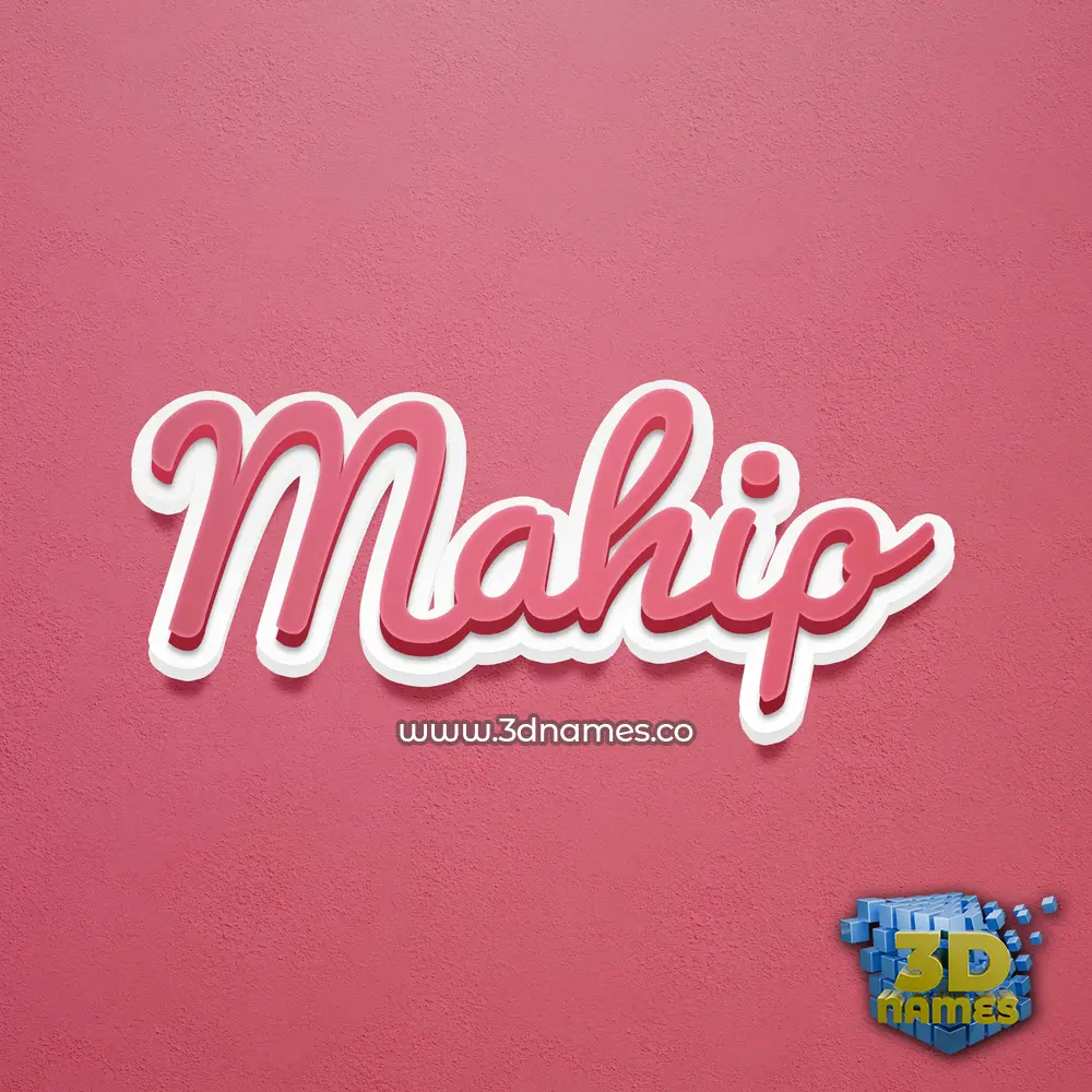 mahip in Red Scribble style - 3D name wallpaper