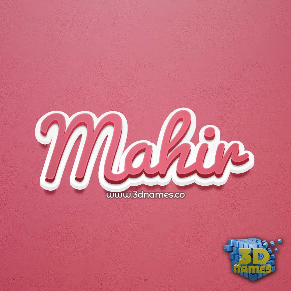 mahir in Red Scribble style - 3D name wallpaper