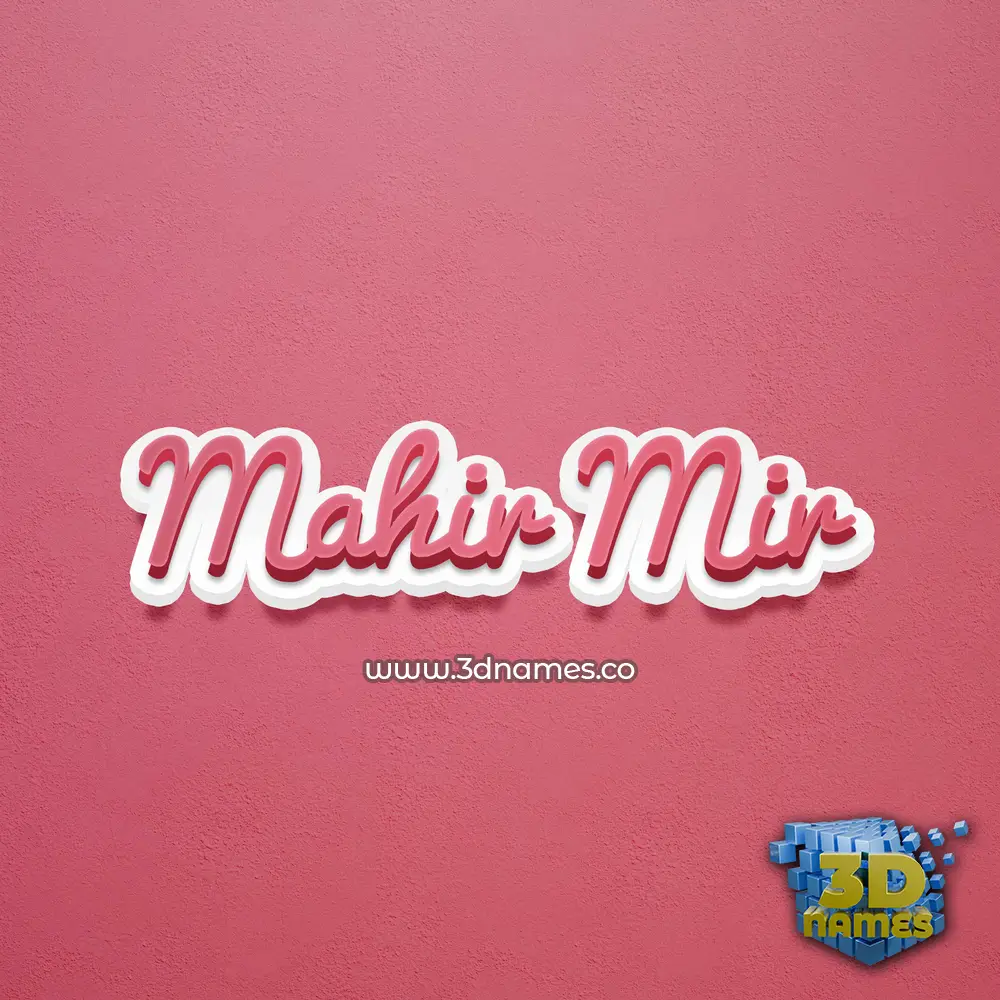 mahir mir in Red Scribble style - 3D name wallpaper