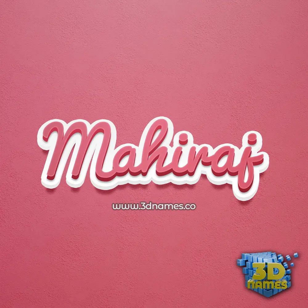 mahiraj in Red Scribble style - 3D name wallpaper