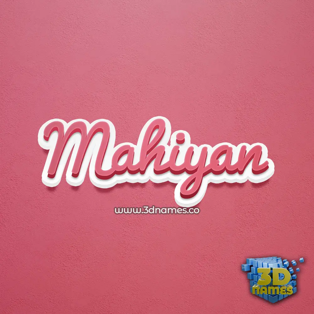 mahiyan in Red Scribble style - 3D name wallpaper