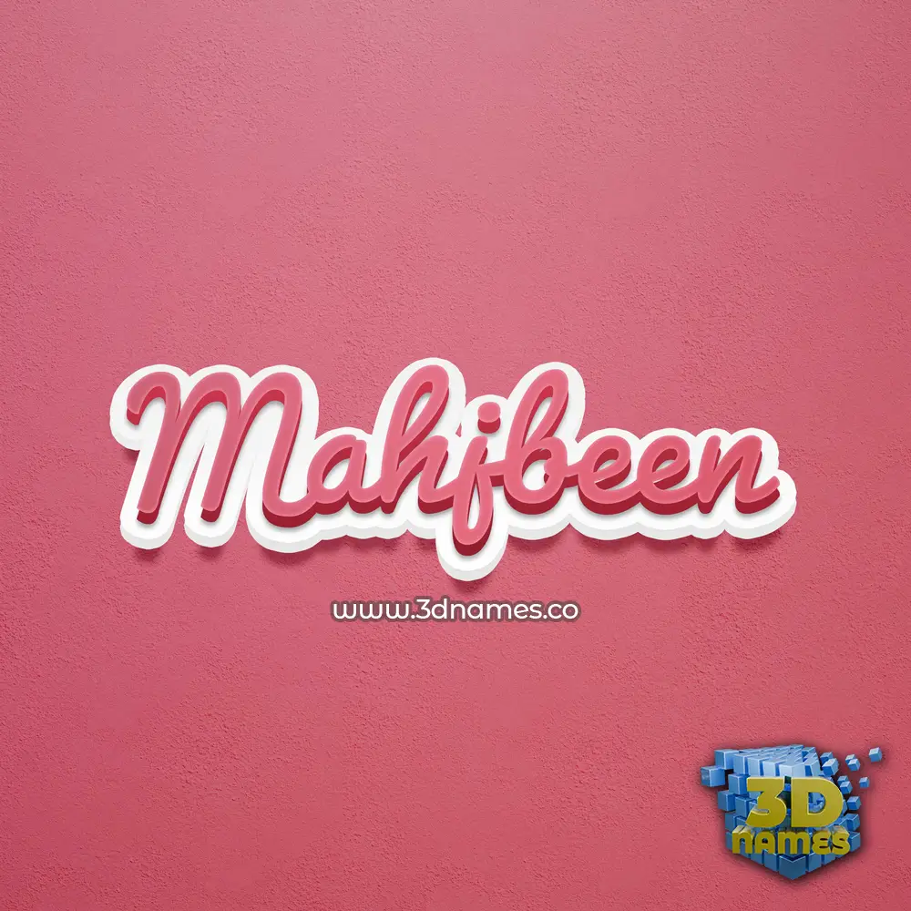 mahjbeen in Red Scribble style - 3D name wallpaper