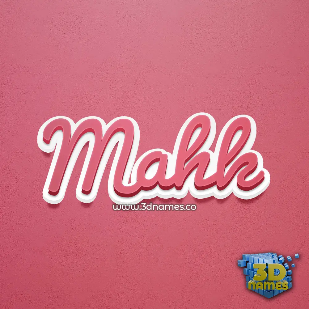 mahk in Red Scribble style - 3D name wallpaper
