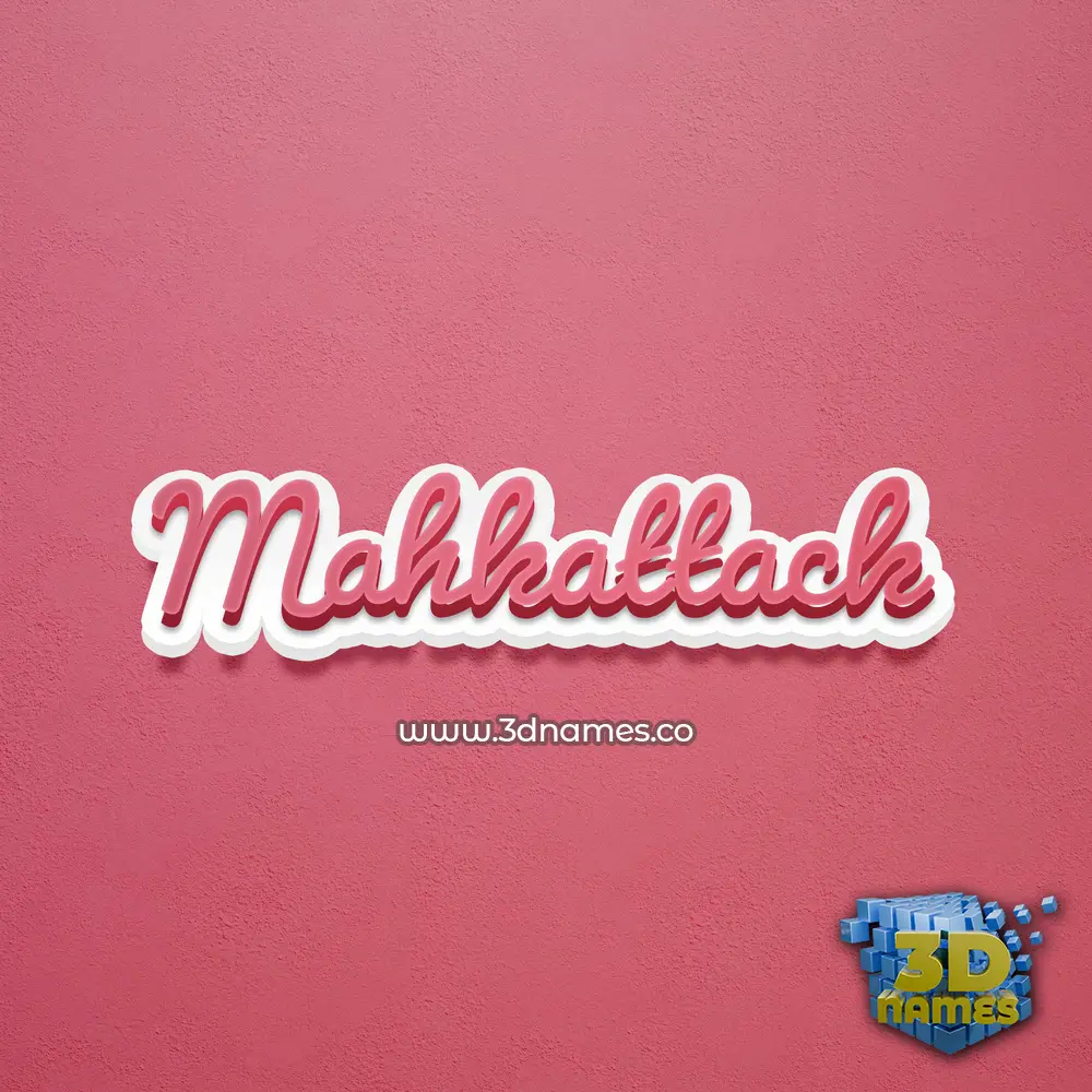 mahkattack in Red Scribble style - 3D name wallpaper