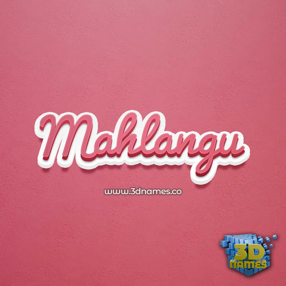 mahlangu in Red Scribble style - 3D name wallpaper