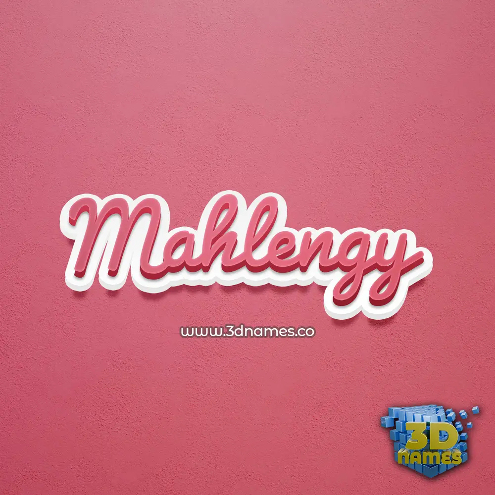 mahlengy in Red Scribble style - 3D name wallpaper