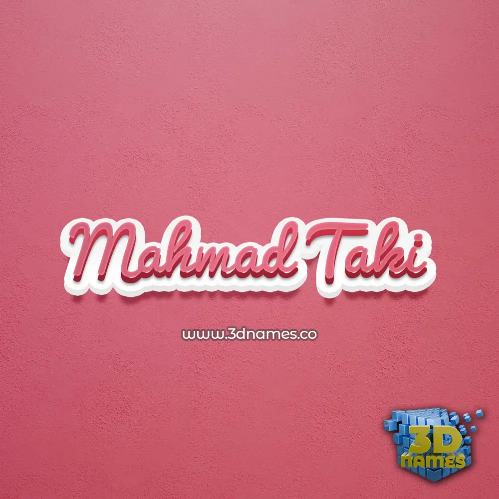 mahmad taki in Red Scribble style - 3D name wallpaper