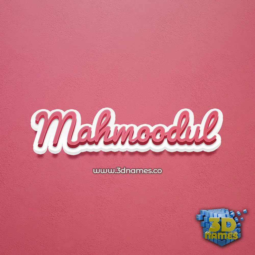mahmoodul in Red Scribble style - 3D name wallpaper