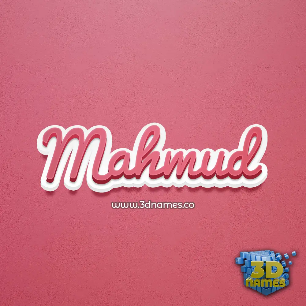 mahmud in Red Scribble style - 3D name wallpaper