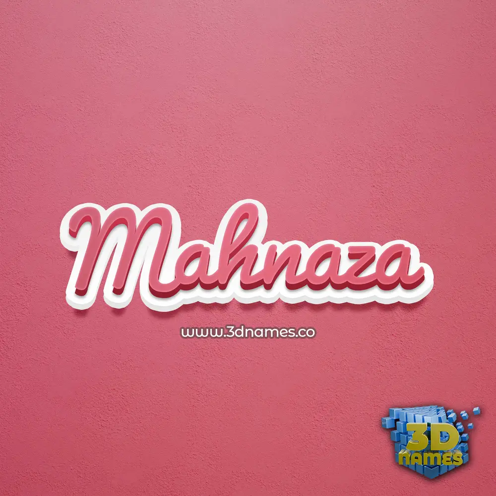 mahnaza in Red Scribble style - 3D name wallpaper