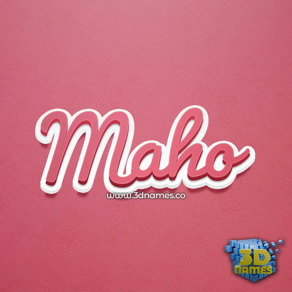 maho in Red Scribble style - 3D name wallpaper