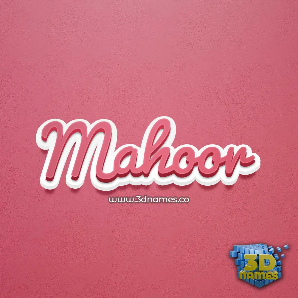 mahoor in Red Scribble style - 3D name wallpaper