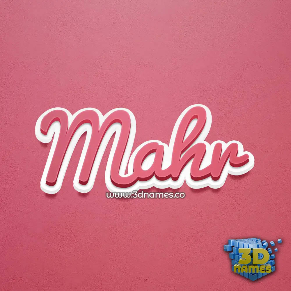 mahr in Red Scribble style - 3D name wallpaper