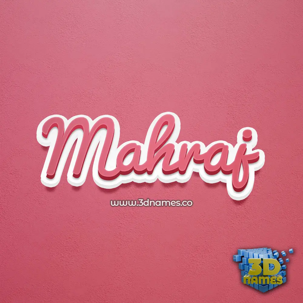 mahraj in Red Scribble style - 3D name wallpaper