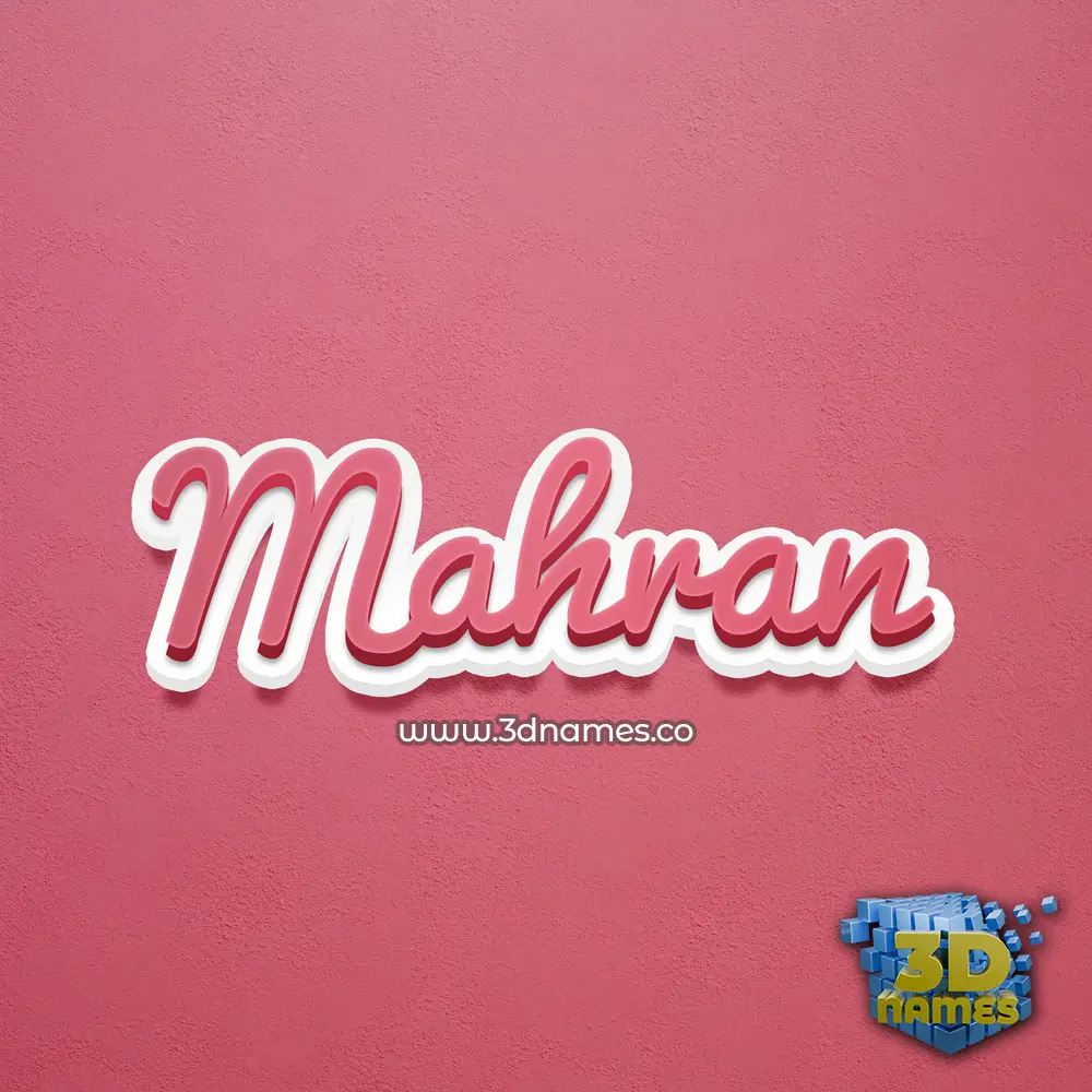 mahran in Red Scribble style - 3D name wallpaper