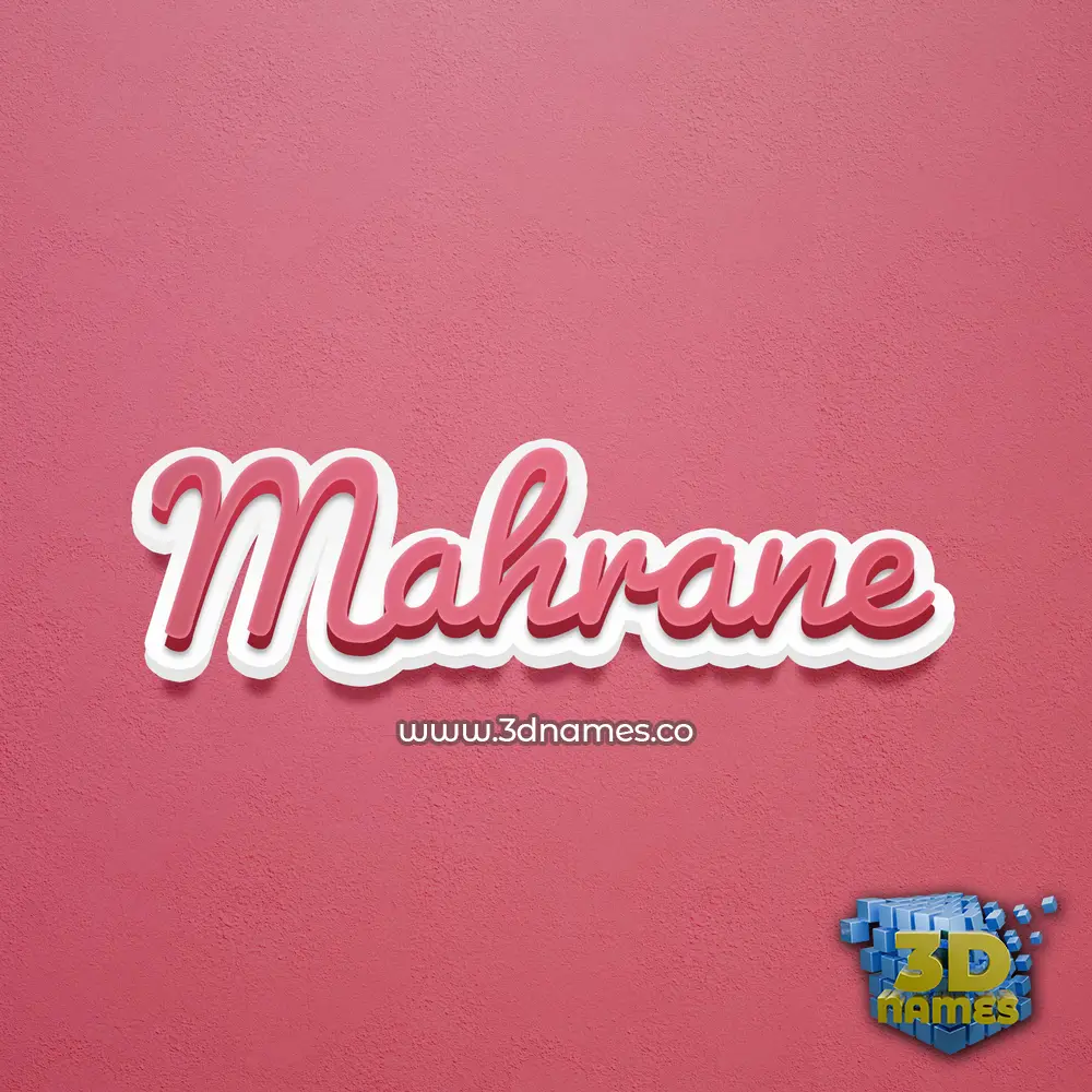 mahrane in Red Scribble style - 3D name wallpaper