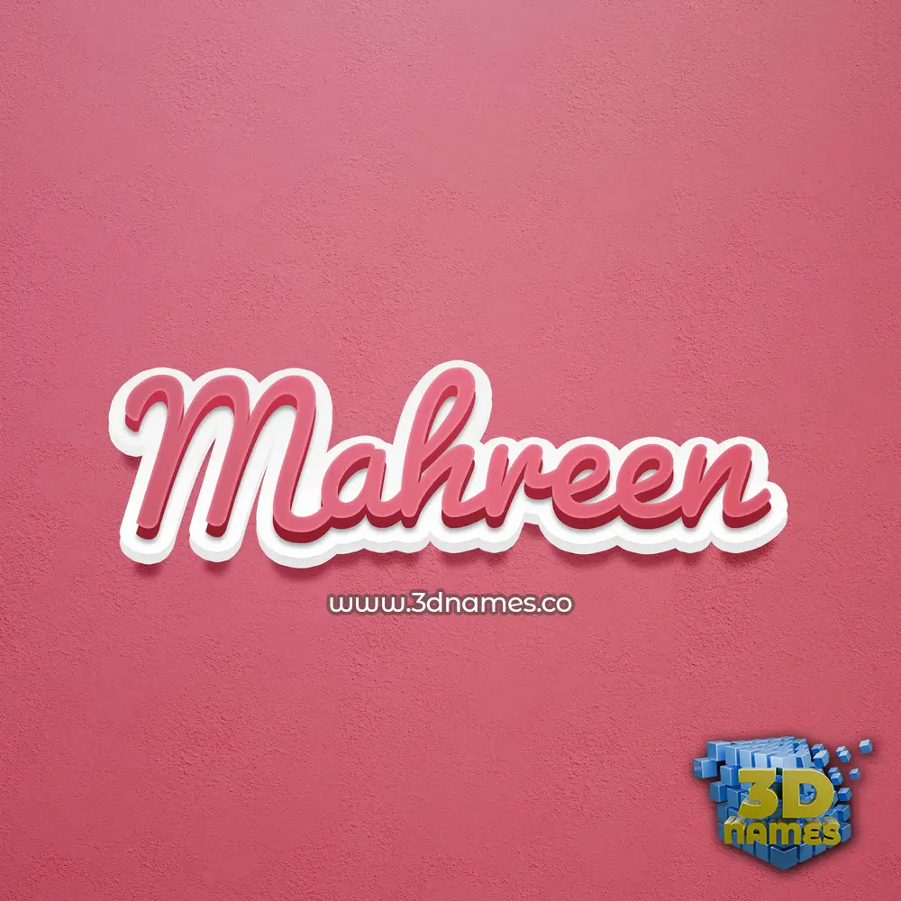 mahreen in Red Scribble style - 3D name wallpaper