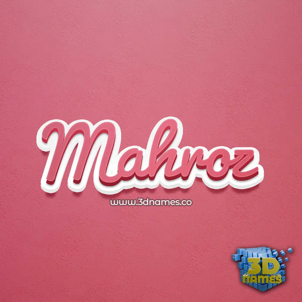 mahroz in Red Scribble style - 3D name wallpaper