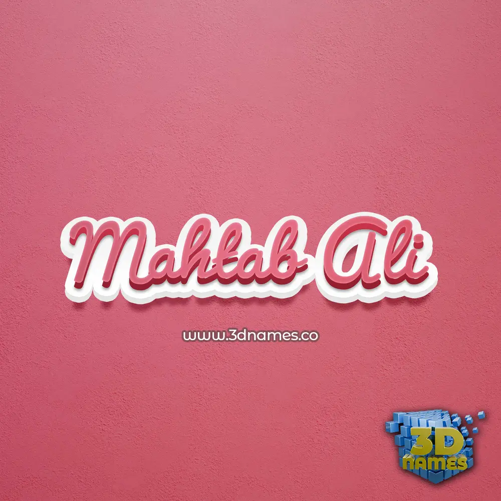 mahtab ali in Red Scribble style - 3D name wallpaper